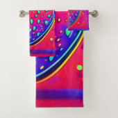 Neon Strawberry Pop Bad Handdoek (Insitu)