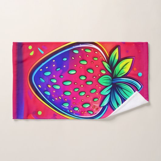 Neon Strawberry Pop Bad Handdoek (Handdoek)