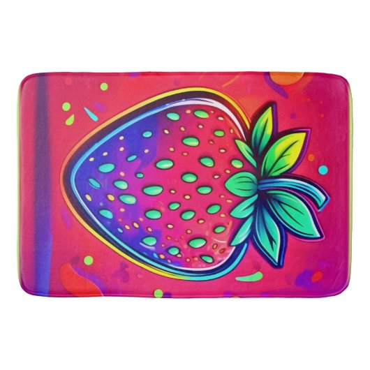 Neon Strawberry Pop Badmat (Voorkant)