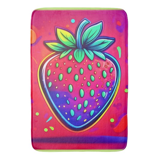 Neon Strawberry Pop Badmat (Voorkant Verticaal)