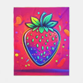 Neon Strawberry Pop Fleece Deken (Voorkant)
