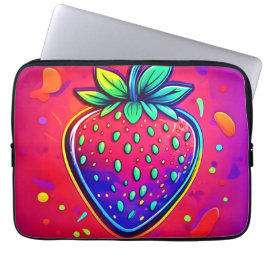 Neon Strawberry Pop Laptop Sleeve
