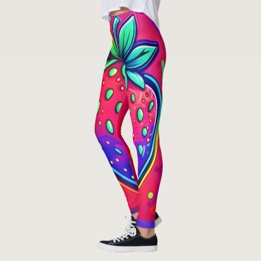 Neon Strawberry Pop Leggings (Links)