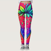 Neon Strawberry Pop Leggings (Voorkant)