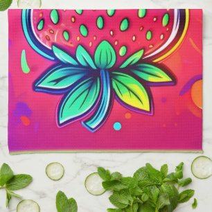 Neon Strawberry Pop Theedoek