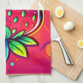 Neon Strawberry Pop Theedoek (Quarter Fold)