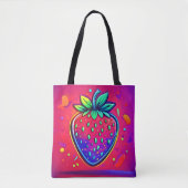 Neon Strawberry Pop Tote Bag (Voorkant)