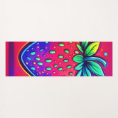Neon Strawberry Pop Yogamat (Achterkant (horizontaal))