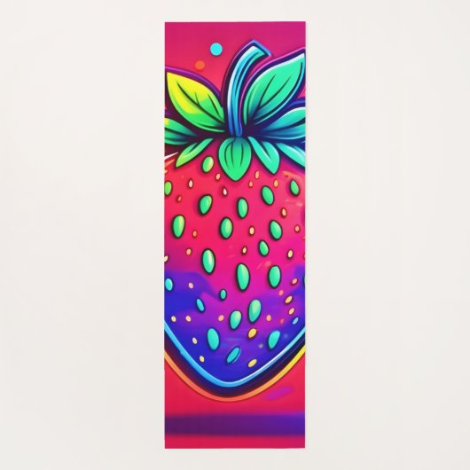 Neon Strawberry Pop Yogamat (Achterkant)