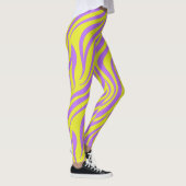 Neon streepprint leggings met golvende lijnen (Rechts)