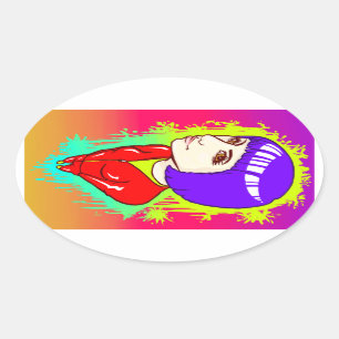 Neon Street Ovale Sticker