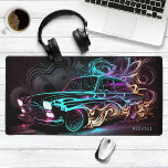 Neon Street Race Vintage Auto Gepersonaliseerde na Bureaumat<br><div class="desc">Neon Street Race Vintage Car Personalized Name Desk Mat beschikt over een kleurrijke neon street racing sportwagen met uw gepersonaliseerde naam in een eenvoudige moderne scripttypografie. Perfecte gift voor familie en vrienden voor verjaardag, Kerstmis, Vaderdag, Grootouders, broer, echtgenoot, vriendje, partner, beste vrienden, collega's van het werk en meer. Ontworpen door...</div>