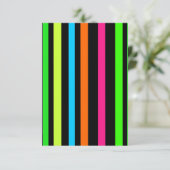 Neon strepen bedankkaart (Staand voorkant)