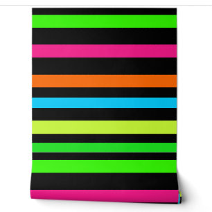 Neon strepen behang