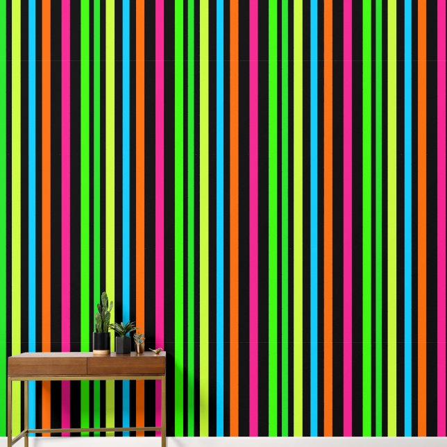 Neon strepen behang (Hal)