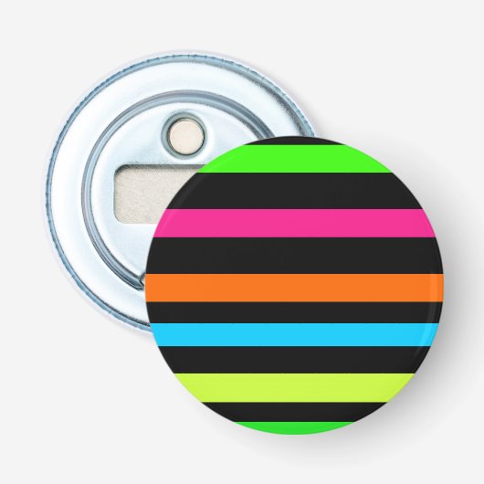 Neon strepen button flesopener (Voorkant)