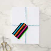 Neon strepen cadeaulabel (Met Touw)