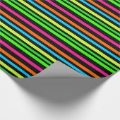 Neon strepen cadeaupapier (Hoek)