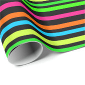 Neon strepen cadeaupapier (Rol Hoek)
