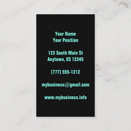 Neon strepen en rondingen visitekaartje (Achterkant)