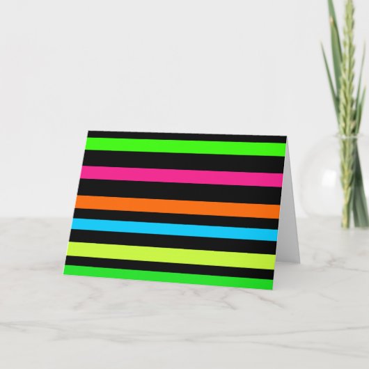 Neon strepen feestdagen kaart (Voorkant)