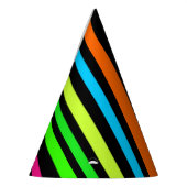 Neon strepen feesthoedjes (Links)