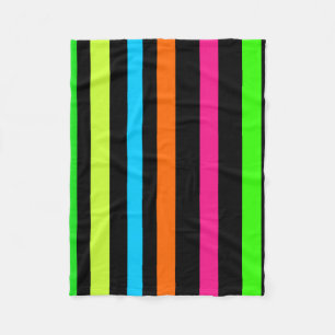 Neon strepen fleece deken