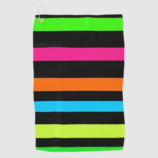 Neon strepen golfhanddoek (Voorkant)
