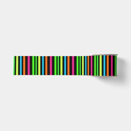 Neon strepen grosgrain lint (Voorkant)