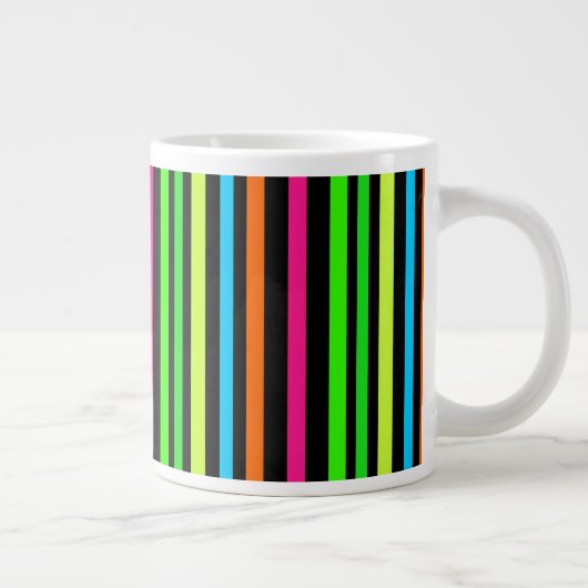 Neon strepen grote koffiekop (Rechts)
