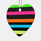 Neon strepen keramisch ornament (Links)