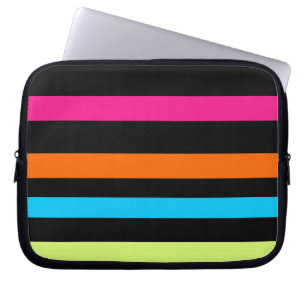 Neon strepen laptop sleeve