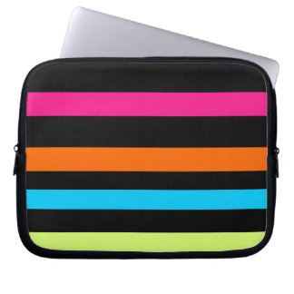 Neon strepen laptop sleeve