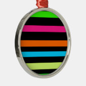 Neon strepen metalen ornament (Rechts)