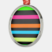 Neon strepen metalen ornament (Links)