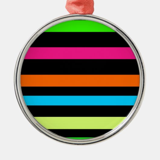 Neon strepen metalen ornament (Voorkant)