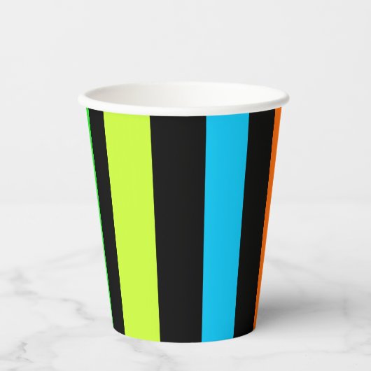 Neon strepen papieren bekers (Voorkant)