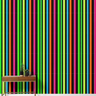 Neon Strepen Patroon Behang