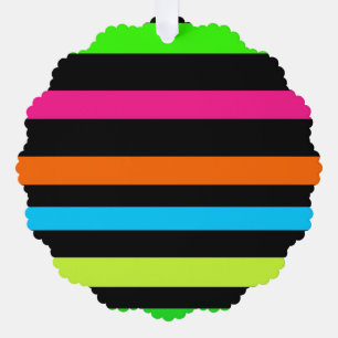 Neon Strepen Patroon Ornament Kaart