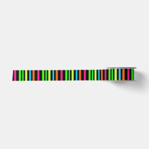 Neon Strepen Patroon Satijnen Lint