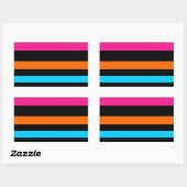 Neon strepen rechthoekige sticker (Vel)
