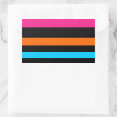 Neon strepen rechthoekige sticker (Tas)