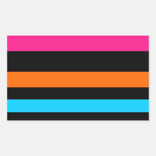 Neon strepen rechthoekige sticker (Voorkant)