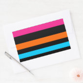 Neon strepen rechthoekige sticker (Envelop)