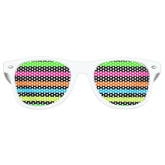 Neon strepen retro zonnebril (Voorkant)