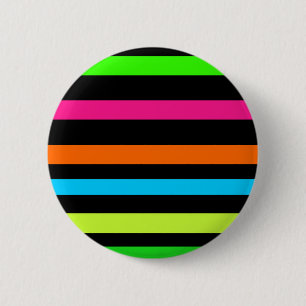 Neon strepen ronde button 5,7 cm