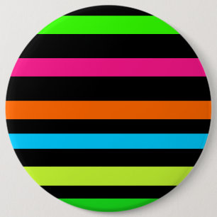 Neon strepen ronde button 6,0 cm