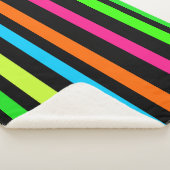 Neon strepen sherpa deken (3/4)