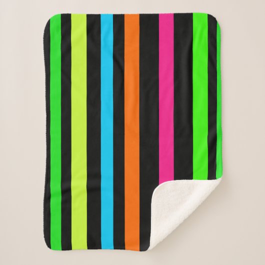 Neon strepen sherpa deken (Voorkant)
