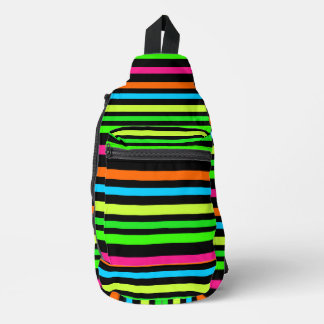 Neon strepen sling bag